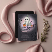 Halloween Pumpkin Little Boo Baby shower Bedankkaart
