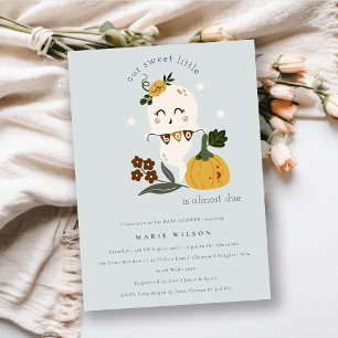 Halloween Pumpkin Little Boo Baby shower Invite Bedankkaart