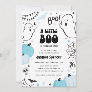 Halloween Pumpkin Little Boo Baby shower Kaart