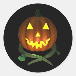 Halloween Pumpkin met wijnstokken Ronde Sticker