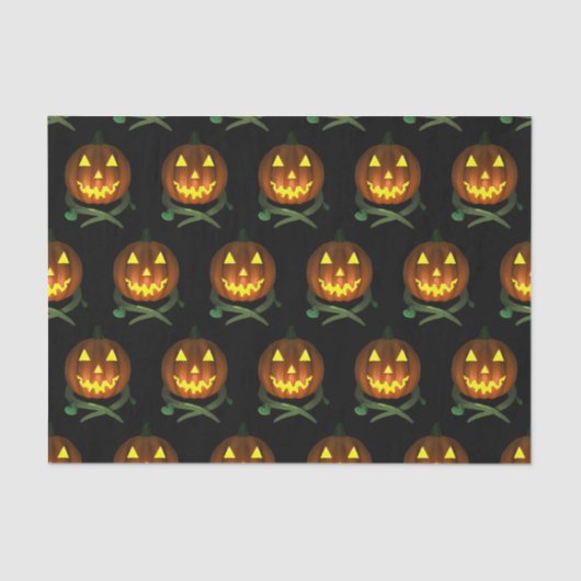 Halloween Pumpkin met wijnstokken Tissuepapier (Voorkant)