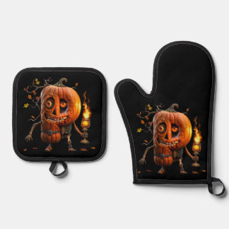 Halloween Pumpkin Ovenwant & Pannenlap Set