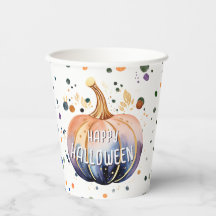 Halloween Pumpkin Party Paper Cups