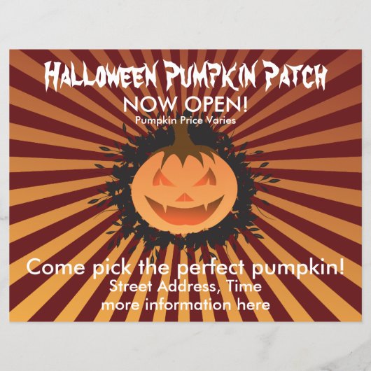 Halloween Pumpkin Patch Flyer (Voorkant)