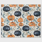 Halloween Pumpkin Pattern Cadeaupapier (Vlak)