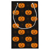 Halloween Pumpkin Pattern Small Gift Bag Klein Cadeauzakje (Achterkant)