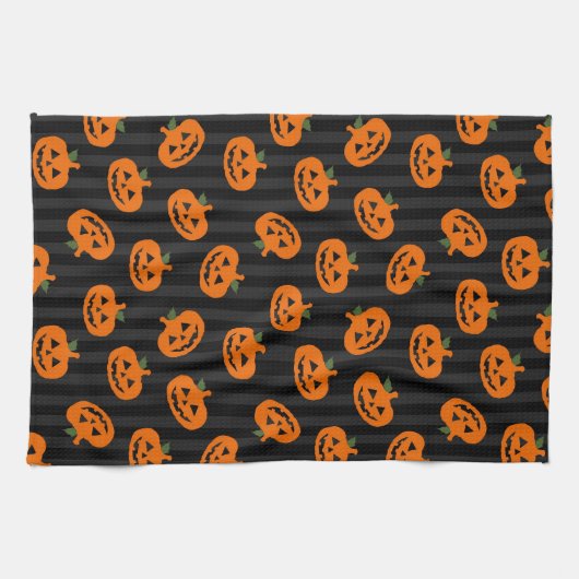 Halloween Pumpkin Pattern Theedoek (Horizontaal)