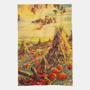 Halloween Pumpkin-pleister met Haystacks Theedoek