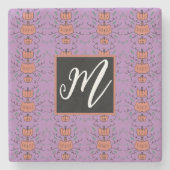 Halloween Pumpkin Podle Seamless Patroon Stenen Onderzetter (Voorkant)