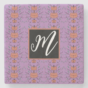 Halloween Pumpkin Podle Seamless Patroon Stenen Onderzetter