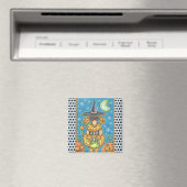 HALLOWEEN PUMPKIN POODLE, DOG MAGNET Square Magneet (Insitu (Vaatwasser))