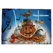 Halloween Pumpkin Raven Party Groot Cadeauzakje (Achterkant)
