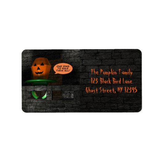 Halloween Pumpkin Ring Pop Etiket (Voorkant)