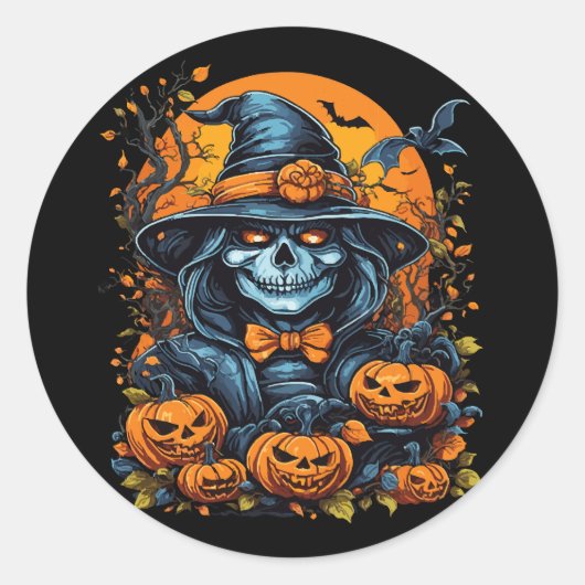 Halloween Pumpkin Ronde Sticker (Voorkant)