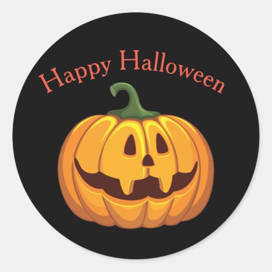 Halloween Pumpkin Round Sticker (Voorkant)