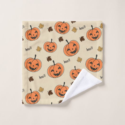 Halloween Pumpkin Seamless Pattern (Gant de toilette)