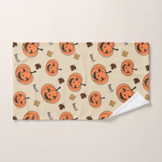 Halloween Pumpkin Seamless Pattern (Serviette à main)