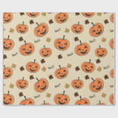 Halloween Pumpkin Seamless Pattern Cadeaupapier (Vlak)