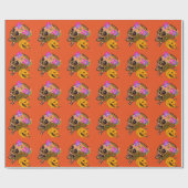 Halloween Pumpkin Skull Cadeaupapier (Vlak)