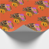 Halloween Pumpkin Skull Cadeaupapier (Hoek)