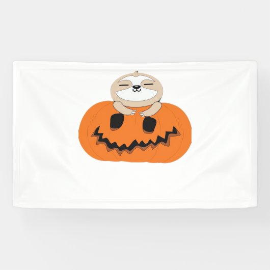 Halloween Pumpkin Sloth Classic T-shirt Spandoek (Horizontaal)
