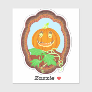 Halloween pumpkin smiling whimsical and spooky sticker