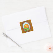 Halloween pumpkin smiling whimsical and spooky vierkante sticker (Envelop)