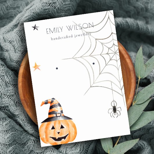 Halloween Pumpkin Spider Stud die beeldscherm verd Visitekaartje