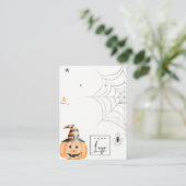 Halloween Pumpkin Spider Web Logo die Ketting verd Visitekaartje (Staand voorkant)