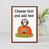 Halloween Pumpkin & Spooked Owl Kaart (Staand voorkant)