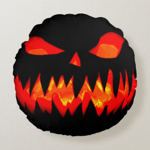 Halloween Pumpkin Spooky Scary Horror Creepy Rond Kussen