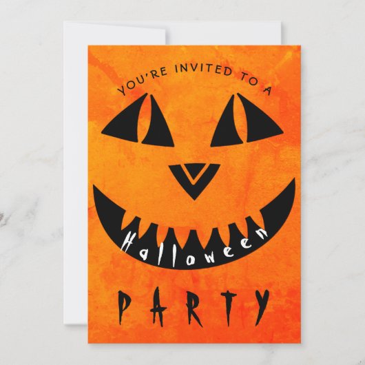 Halloween Pumpkin Spooky Typography Party Kaart (Voorkant)