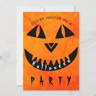 Halloween Pumpkin Spooky Typography Party Kaart