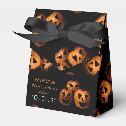 Halloween Pumpkin Tiled Favor Box Bedankdoosjes (Voorkant Zijde)