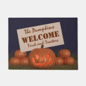 Halloween Pumpkin Trick or treat Welcome Doormat Deurmat (Voorkant)