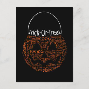 Halloween Pumpkin Typography Oranje Black Briefkaart