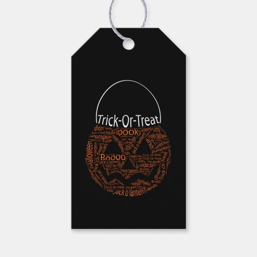 Halloween Pumpkin Typography Oranje Black Cadeaulabel (Voorkant)
