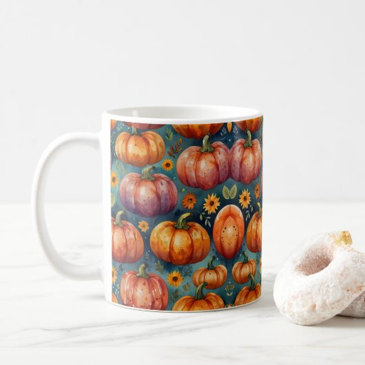 Halloween Pumpkin Vibes Koffiemok (Met donut)