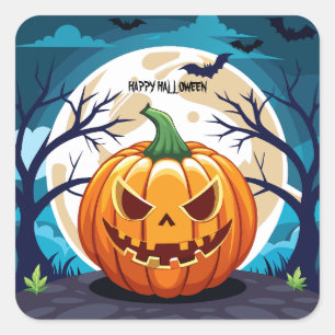 Halloween Pumpkin Vierkante Sticker