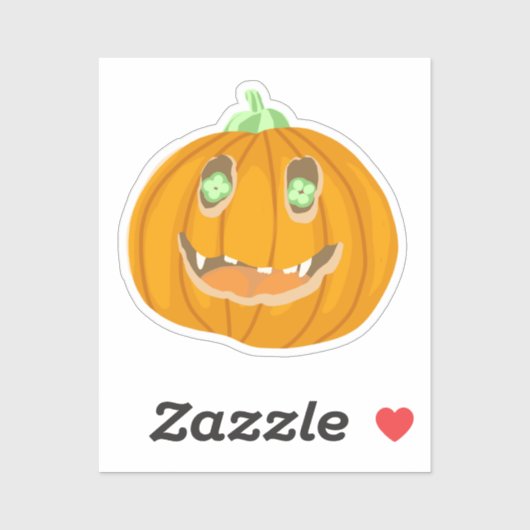 Halloween Pumpkin whimsical and spooky  Sticker (Vel)