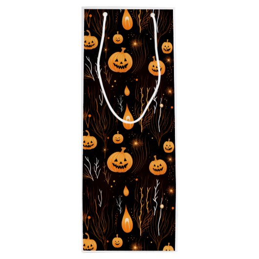 Halloween Pumpkin Wijn Cadeautas (Achterkant)