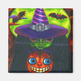 Halloween Pumpkin Witch Magnet Magneet