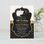 Halloween Pumpkin & Witch Pet 18th Birthday Kaart (Staand voorkant)