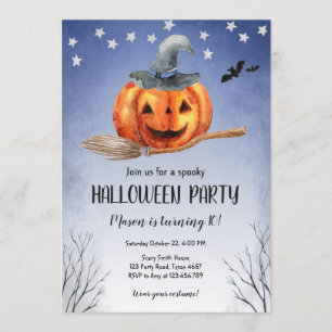 Halloween Pumpkin Witch Pumpkin Spooky Birthday Kaart