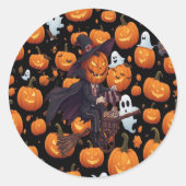 Halloween Pumpkin Witch Sticker (Voorkant)