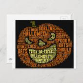 Halloween Pumpkin Word Cloud Word Art Briefkaart (Voorkant / Achterkant)