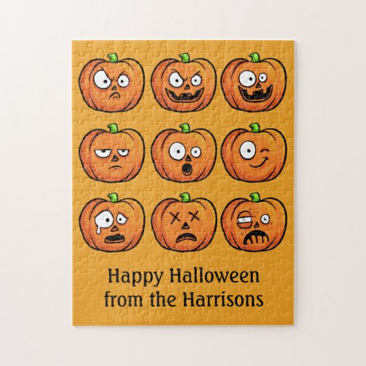 Halloween Pumpkins aangepaste tekstpuzzel Legpuzzel (Verticaal)