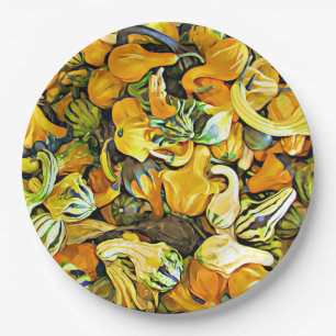 Halloween Pumpkins and Goards Party Paper Borden Papieren Bordje