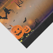 Halloween Pumpkins Bats Black Cat Huge Green Eyes Tissuepapier (Detail)