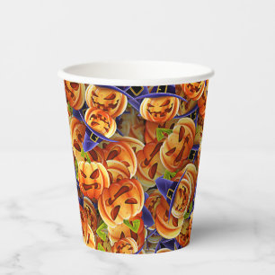 Halloween Pumpkins Papieren Bekers